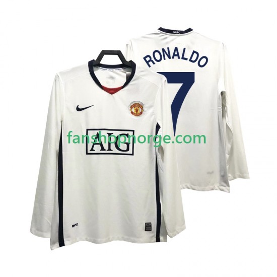 Billige Fotballdrakter Manchester United Ronaldo 7 Premier League 2009 Retro Herre Bortedrakt 2008 Langermet