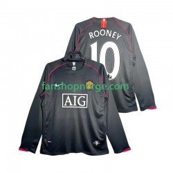 Billige Fotballdrakter Manchester United Rooney 10 2007 Retro Herre Bortedrakt 2008 Langermet
