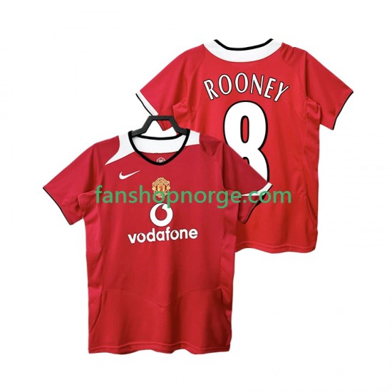 Billige Fotballdrakter Manchester United Rooney 8 2005 Retro Herre Hjemmedrakt 2006 Kortermet