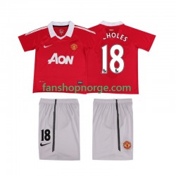 Billige Fotballdrakter Manchester United SCHOLES 18 Retro Barn Hjemmedrakt 2011 2010 Kortermet