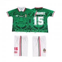 Billige Fotballdrakter Mexico HERNANDEZ 15 Retro Barn Hjemmedrakt 1998 Kortermet