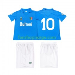 Billige Fotballdrakter Napoli 10 1987 1988 Retro Barn Hjemmedrakt Kortermet