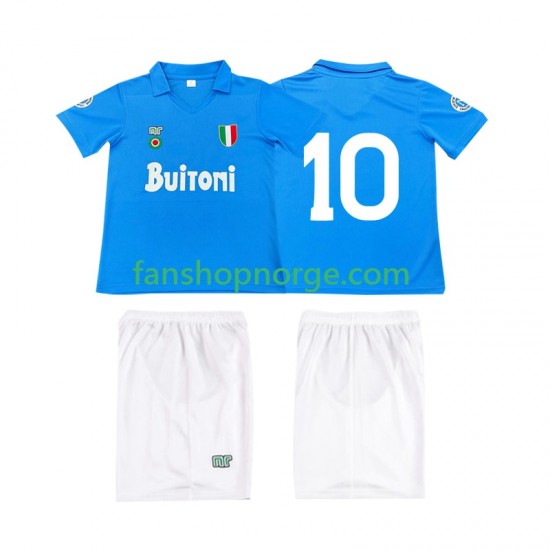 Billige Fotballdrakter Napoli 10 1987 1988 Retro Barn Hjemmedrakt Kortermet