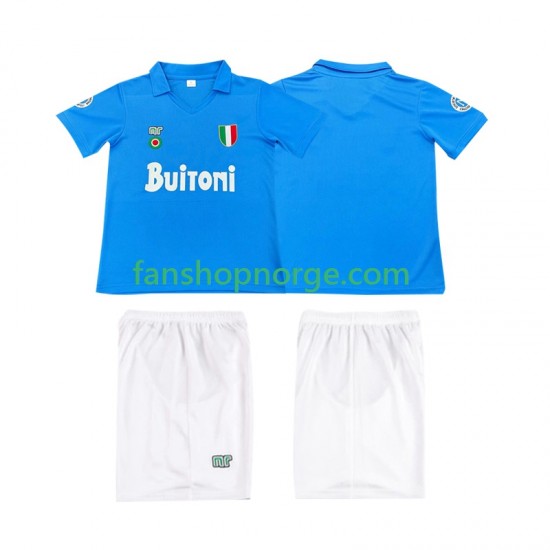 Billige Fotballdrakter Napoli 1987 1988 Retro Barn Hjemmedrakt Kortermet