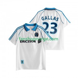 Billige Fotballdrakter Olympique Marseille Gallas 23 Retro Herre Hjemmedrakt 1998 1999 Kortermet