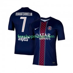 Billige Fotballdrakter Paris Saint-Germain Khvicha Kvaratskhelia 7 Herre Hjemmedrakt 2025-2026 Kortermet