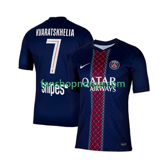 Billige Fotballdrakter Paris Saint-Germain Khvicha Kvaratskhelia 7 Herre Hjemmedrakt 2025-2026 Kortermet