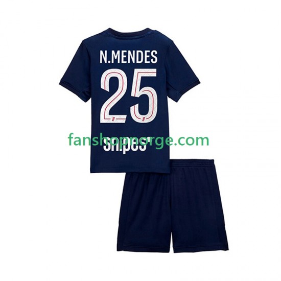 Billige Fotballdrakter Paris Saint-Germain Nuno Mendes 25 Barn Hjemmedrakt 2025-2026 Kortermet