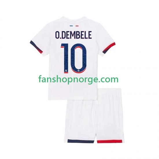 Billige Fotballdrakter Paris Saint-Germain Ousmane Dembele 10 Barn Bortedrakt 2025-2026 Kortermet