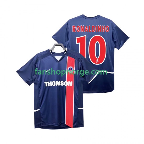 Billige Fotballdrakter Paris Saint-Germain RONALDINHO 10 2003 Retro Herre Hjemmedrakt 2002 Kortermet