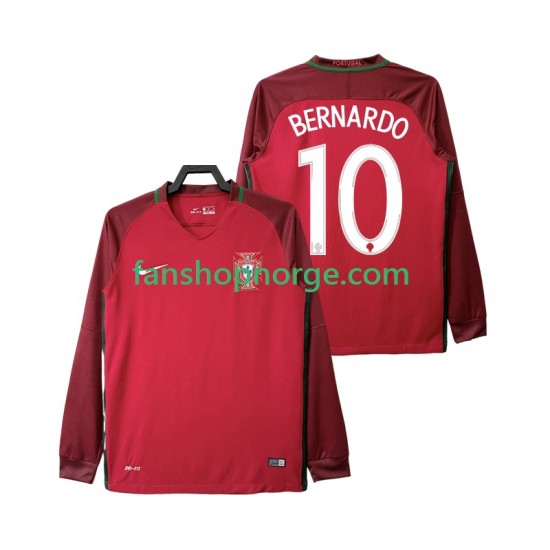 Billige Fotballdrakter Portugal BERNARDO 10 2016 Retro Herre Hjemmedrakt Langermet