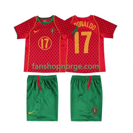 Billige Fotballdrakter Portugal Cristiano Ronaldo 17 Retro Barn Hjemmedrakt 2004 Kortermet