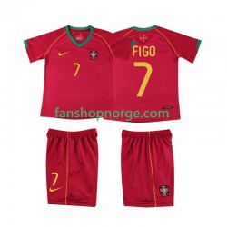 Billige Fotballdrakter Portugal FIGO 7 Retro Barn Hjemmedrakt 2006 Kortermet