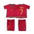 Billige Fotballdrakter Portugal FIGO 7 Retro Barn Hjemmedrakt 2006 Kortermet