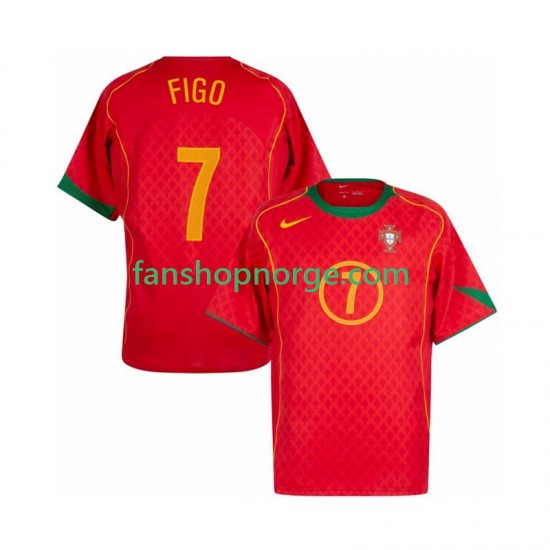 Billige Fotballdrakter Portugal Figo 7 Retro Herre Hjemmedrakt 2004 Kortermet