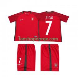 Billige Fotballdrakter Portugal FIGO 7 2016 Retro Barn Hjemmedrakt Kortermet