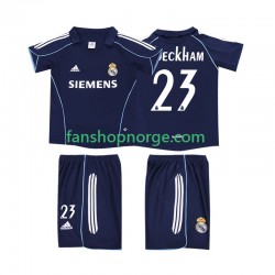 Billige Fotballdrakter Real Madrid BECKHAM 23 2005 Retro Barn Bortedrakt 2006 Kortermet