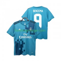 Billige Fotballdrakter Real Madrid BENZEMA 9 2017 2018 Retro Herre Tredjedrakt Kortermet