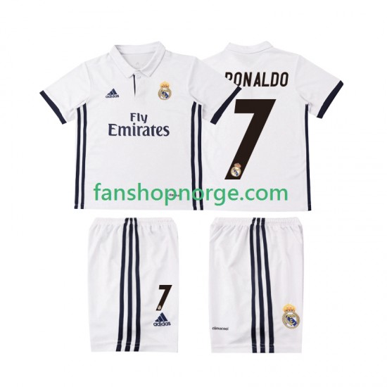 Billige Fotballdrakter Real Madrid Cristiano Ronaldo 7 2016 2017 Retro Barn Hjemmedrakt Kortermet