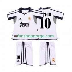 Billige Fotballdrakter Real Madrid FIGO 10 2001 Retro Barn Hjemmedrakt 2002 Kortermet
