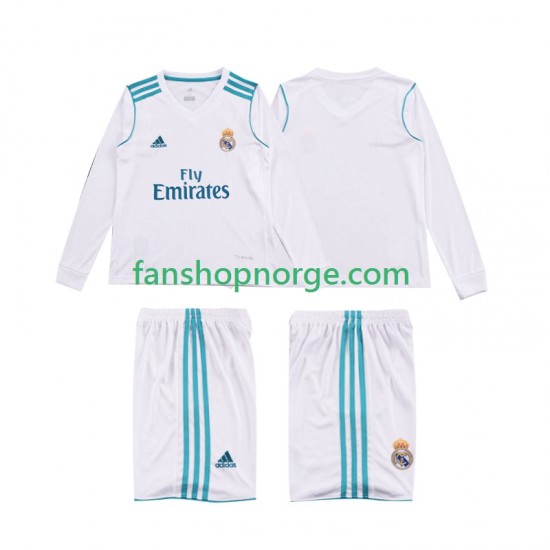Billige Fotballdrakter Real Madrid 2017 2018 Retro Barn Hjemmedrakt Langermet