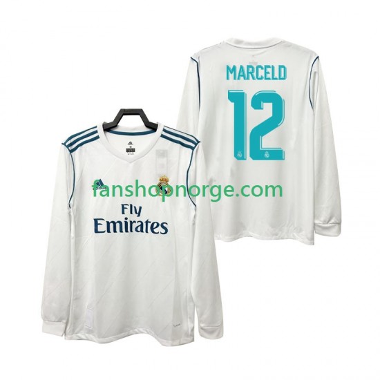Billige Fotballdrakter Real Madrid MARCELD 12 2017 2018 Retro Herre Hjemmedrakt Langermet