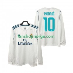 Billige Fotballdrakter Real Madrid Modrić 10 2017 2018 Retro Herre Hjemmedrakt Langermet