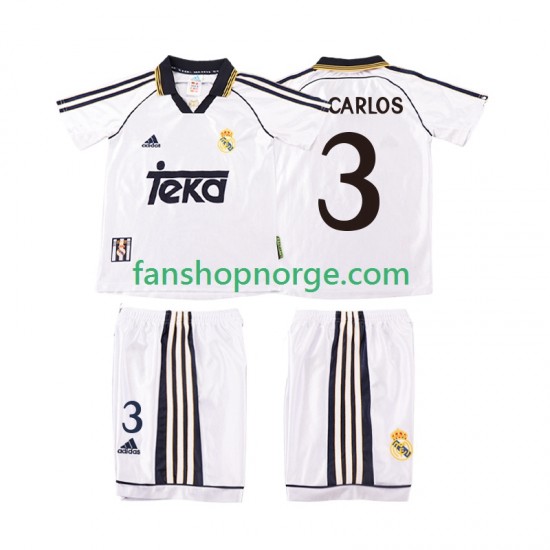 Billige Fotballdrakter Real Madrid R CARLOS 3 2000 Retro Barn Hjemmedrakt 1998 Kortermet