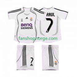 Billige Fotballdrakter Real Madrid RAUL 7 2007 Retro Barn Hjemmedrakt 2006 Kortermet