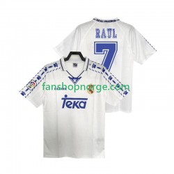 Billige Fotballdrakter Real Madrid RAUL 7 1996 1997 Retro Herre Hjemmedrakt Kortermet