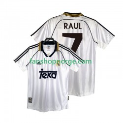 Billige Fotballdrakter Real Madrid RAUL 7 2000 Retro Herre Hjemmedrakt 1998 Kortermet
