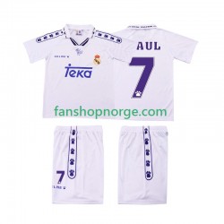 Billige Fotballdrakter Real Madrid RAUL 7 1996 Retro Barn Hjemmedrakt 1994 Kortermet