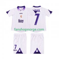 Billige Fotballdrakter Real Madrid RAUL 7 1997 Retro Barn Hjemmedrakt 1998 Kortermet