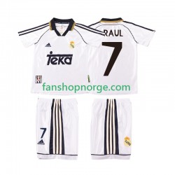 Billige Fotballdrakter Real Madrid RAUL 7 2000 Retro Barn Hjemmedrakt 1998 Kortermet