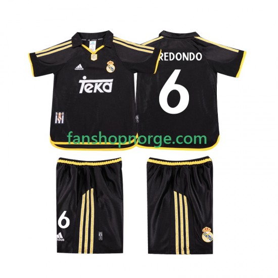Billige Fotballdrakter Real Madrid REDONDO 6 2001 Retro Barn Bortedrakt 1999 Kortermet
