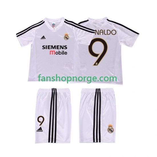 Billige Fotballdrakter Real Madrid RONALDO 9 5 Retro Barn Hjemmedrakt 2002 2004 Kortermet