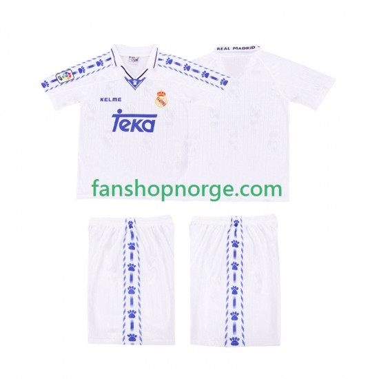 Billige Fotballdrakter Real Madrid 1996-1997 Retro Barn Hjemmedrakt Kortermet