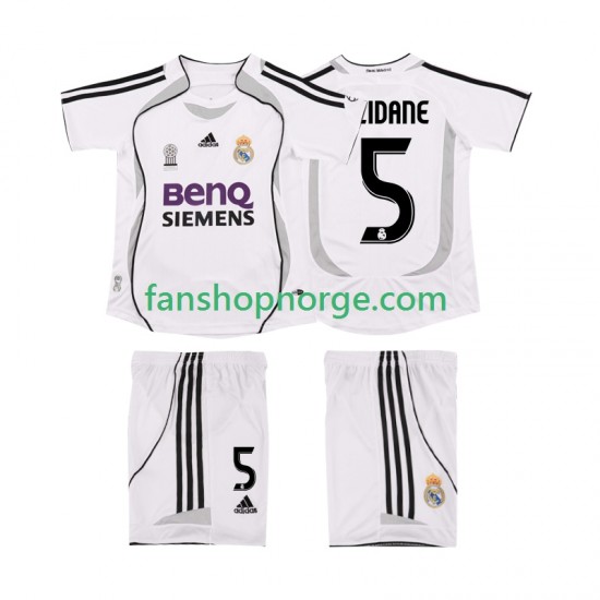 Billige Fotballdrakter Real Madrid ZIDANE 5 2007 Retro Barn Hjemmedrakt 2006 Kortermet