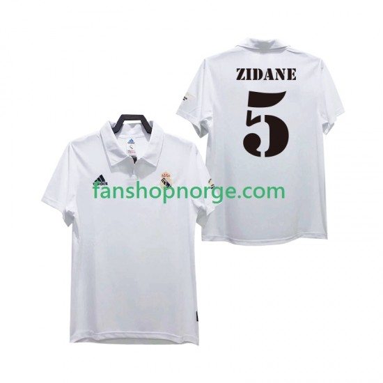Billige Fotballdrakter Real Madrid ZIDANE 5 2003 Retro Herre Hjemmedrakt 2002 Kortermet