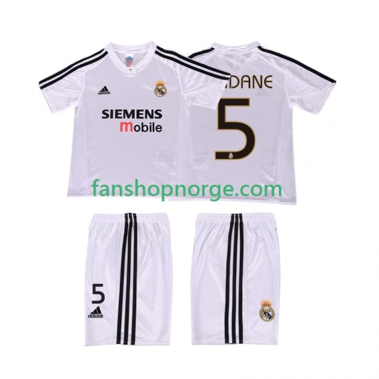 Billige Fotballdrakter Real Madrid ZIDANE 5 5 Retro Barn Hjemmedrakt 2002 2004 Kortermet