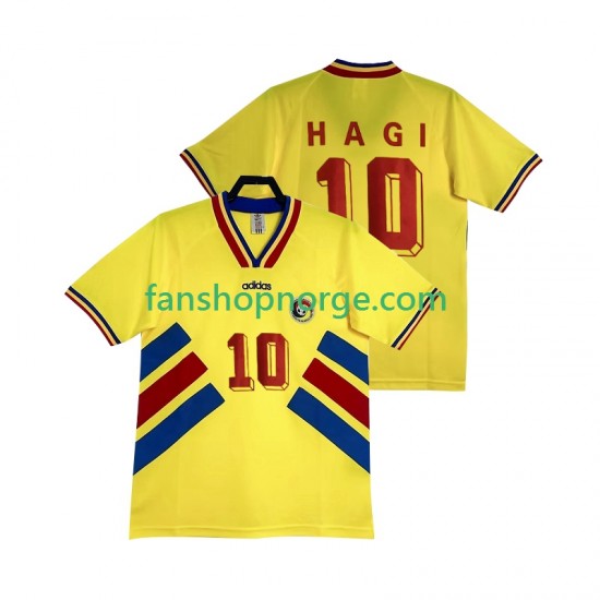Billige Fotballdrakter Romania Hagi 10 Retro Herre Hjemmedrakt 1994 Kortermet