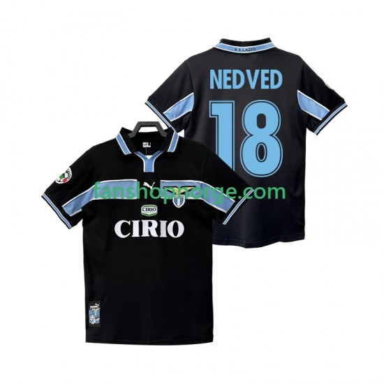 Billige Fotballdrakter SS Lazio NEDVED 18 Retro Herre Bortedrakt 1998 1999 Kortermet
