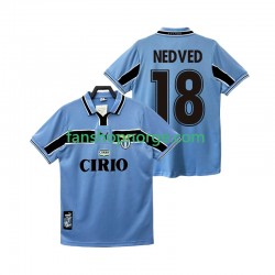 Billige Fotballdrakter SS Lazio NEDVED 18 Retro Herre Hjemmedrakt 1998 1999 Kortermet