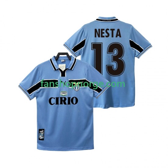 Billige Fotballdrakter SS Lazio NESTA 13 Retro Herre Hjemmedrakt 1998 1999 Kortermet