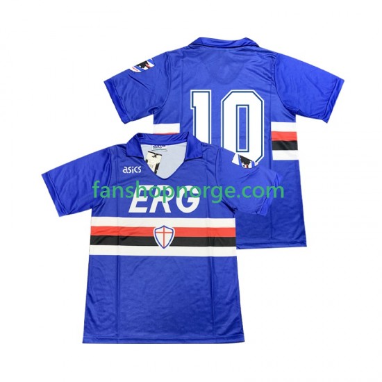 Billige Fotballdrakter Sampdoria 10 1990 1991 Retro Herre Hjemmedrakt Kortermet