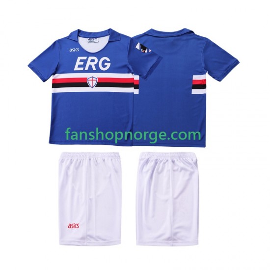 Billige Fotballdrakter Sampdoria 1990 1991 Retro Barn Hjemmedrakt Kortermet