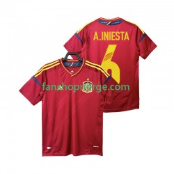 Billige Fotballdrakter Spania Andres Iniesta 6 2012 Retro Herre Hjemmedrakt Kortermet