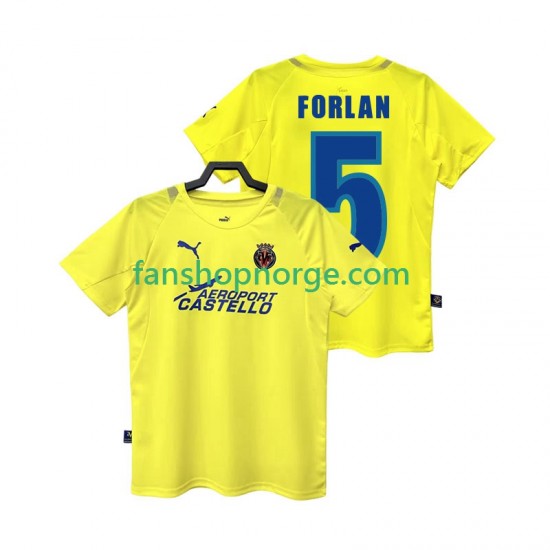 Billige Fotballdrakter Villarreal CF FORLAN 5 2005 Retro Herre Hjemmedrakt 2006 Kortermet