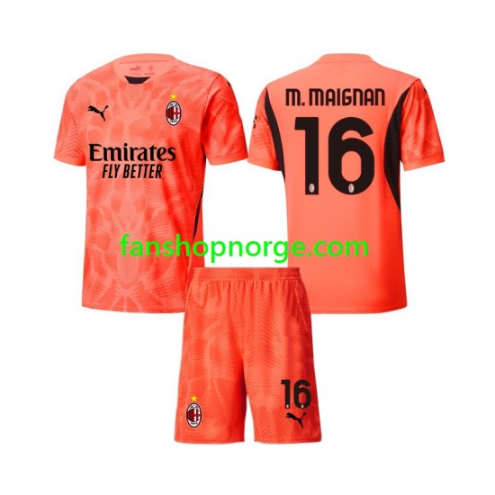 Billige Fotballdrakter AC Milan Mike Maignan 16 Keeper Barn Fjerdedrakt 2024-2025 Kortermet