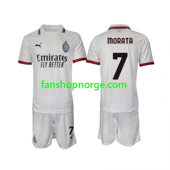 Billige Fotballdrakter AC Milan Morata 7 Barn Bortedrakt 2024-2025 Kortermet